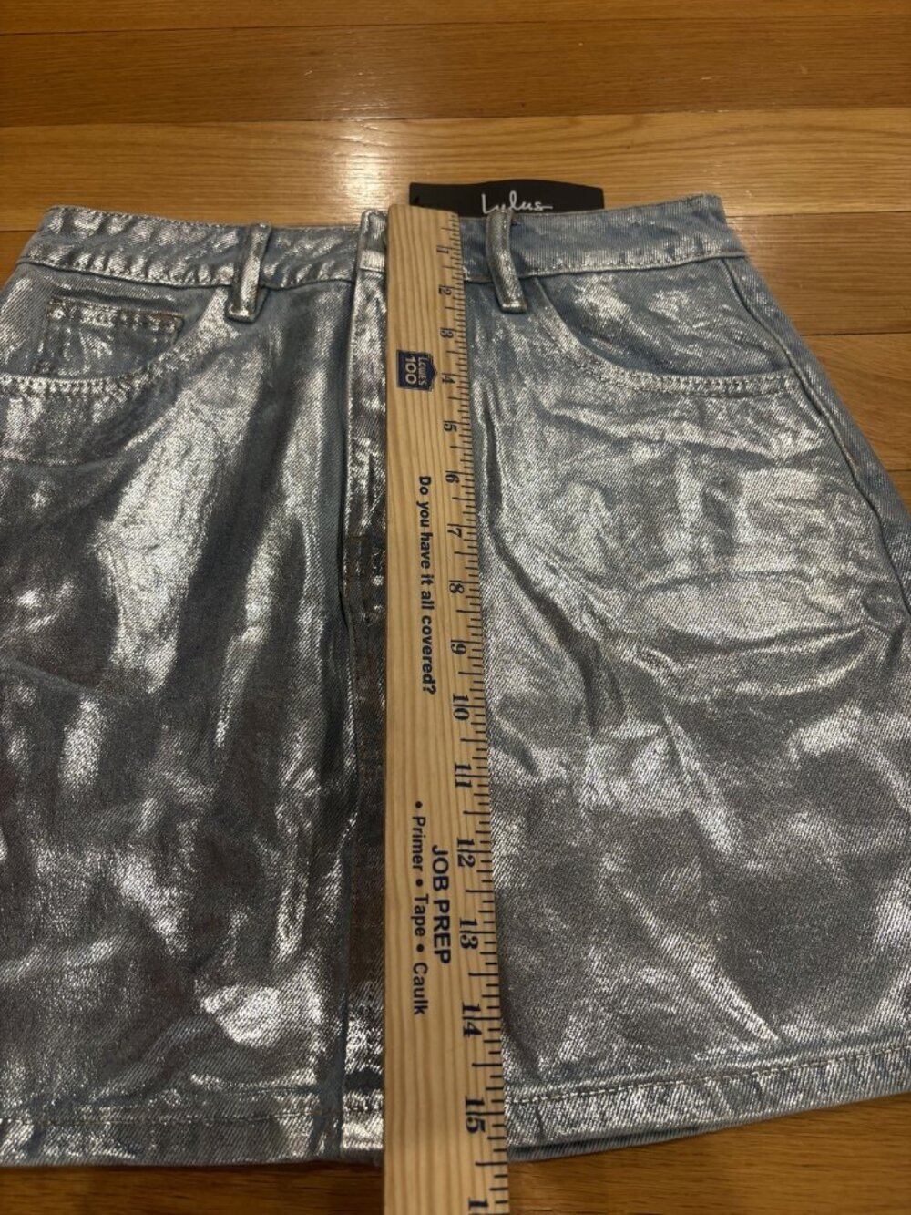 Lulus Size Small (S) Metallic Silver A-Line Mini Skirt - Picture 3 of 4